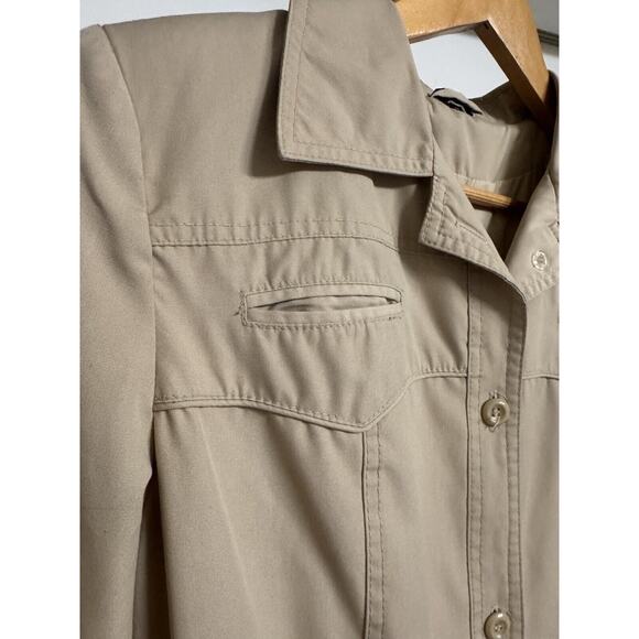 VNTG Made in Korean Feminine Tan Trench Coat 70s 80s Styling Small Spring Retro - Picture 3 of 5